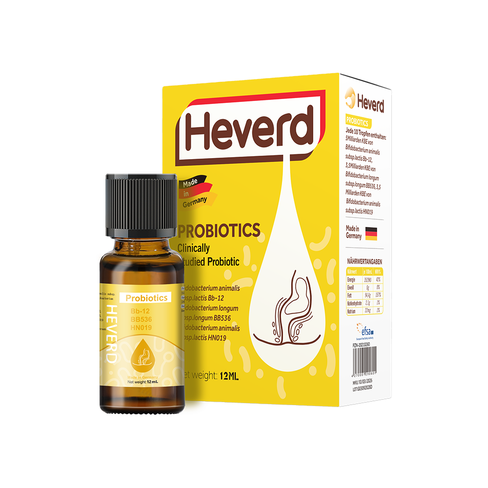 HEVERD probiotic comfort blend packaging